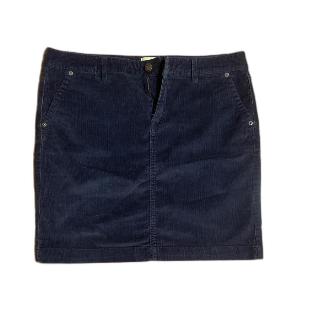 Women's Navy Corduroy Skirt